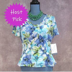 🦋HP🦋NEW Emma James Petite Floral Layered Top 10P
